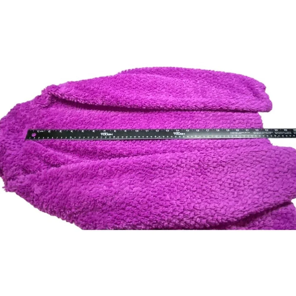 THE‎ NORTH FACE Girls Fuzzy Fleece Jacket Sz L Purple Full Zip Winter hg14